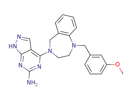 4-(1-(3-methoxybenzyl)-2,3-dihydro-1H-benzo[e][1,4]diazepin-4(5H)-yl)-1H-pyrazolo[3,4-d]pyrimidin-6-amine