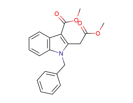 Molecular Structure of 1431570-01-2 (methyl 1-benzyl-2-(2-methoxy-2-oxoethyl)-1H-indole-3-carboxylate)