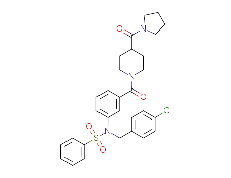 N-(4-chloro-benzyl)-N-{3-[4-(pyrrolidine-1-carbonyl)-piperidine-1-carbonyl]-phenyl}-benzenesulfonamide