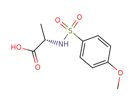Molecular Structure of 59724-73-1 (2-(4-METHOXY-BENZENESULFONYLAMINO)-PROPIONIC ACID)
