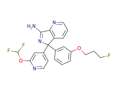 Molecular Structure of 1227184-45-3 (5-(2-(Difluoromethoxy)pyridin-4-yl)-5-(3-(3-fluoropropoxy)phenyl)-5H-pyrrolo[3,4-b]pyridin-7-amine)