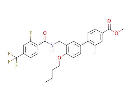 methyl 4'-butoxy-3'-{[2-fluoro-4-(trifluoromethyl)phenylamido]methyl}-2-methylbiphenyl-4-carboxylate