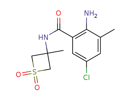 2-amino-5-chloro-3-methyl-N-(3-methyl-1,1-dioxo-1λ6-thietan-3-yl)-benzamide