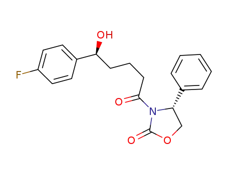 Molecular Structure of 404874-94-8 ((R)-3-((S)-5-(4-fluorophenyl)-5-hydroxypentanoyl)-4-phenyloxazolidin-2-one)