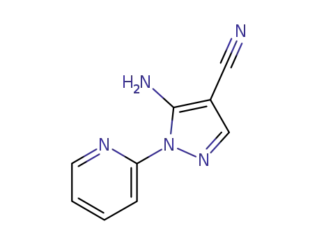 Molecular Structure of 72816-14-9 (5-amino-1-(pyridin-2-yl)-1H-pyrazole-4-carbonitrile)