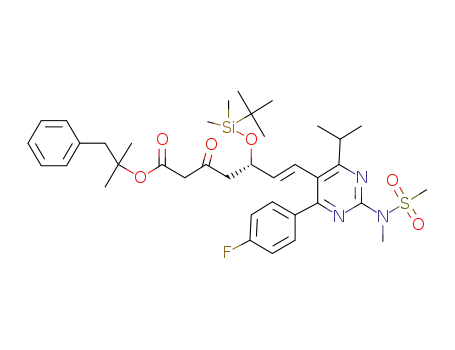 α,α-dimethylphenethyl (5S,E)-7-(4-(4-fluorophenyl)-6-isopropyl-2-[methyl(methylsulfonyl)-amino]pyrimidine-5-yl)-5-(tert-butyldimethylsilyloxy)-3-oxo-hept-6-enoate