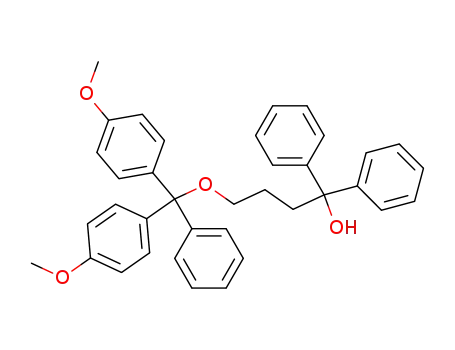 Molecular Structure of 1246448-18-9 (4-(bis(4-methoxyphenyl)(phenyl)methoxy)-1,1-diphenylbutan-1-ol)