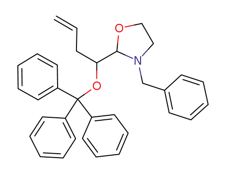 Molecular Structure of 1254367-15-1 (3-benzyl-2-(3-trityloxybut-3-en-4-yl)oxazolidine)