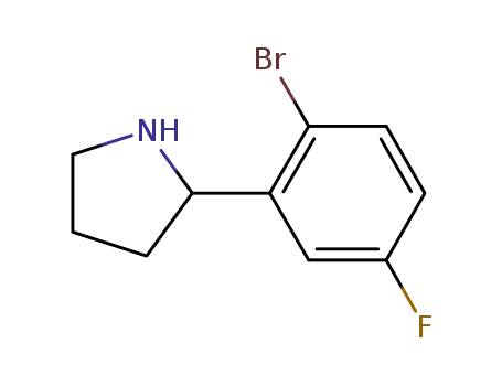 Molecular Structure of 1016533-55-3 (2-(2-bromo-5-fluorophenyl)pyrrolidine)