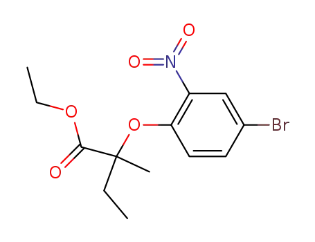 Molecular Structure of 949008-46-2 (Ethyl 2-(4-bromo-2-nitrophenoxy)-2-methylbutanoate)