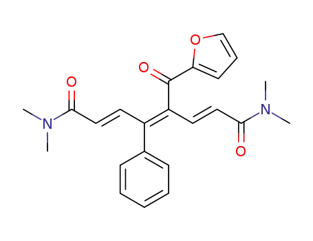 Molecular Structure of 1256241-87-8 ((2E,4E,6E)-4-(furan-2-carbonyl)-N<sub>1</sub>,N<sub>1</sub>,N<sub>8</sub>,N<sub>8</sub>-tetramethyl-5-phenylocta-2,4,6-trienediamide)