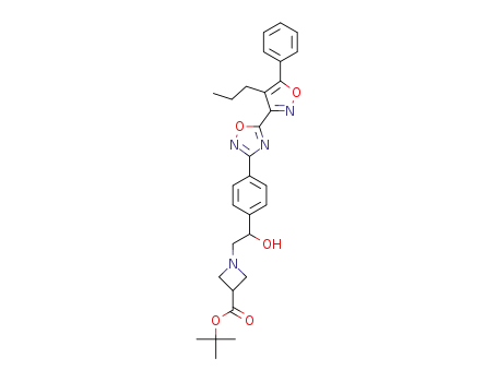 tert-butyl 1-(2-hydroxy-2-(4-(5-(5-phenyl-4-propylisoxazol-3-yl)-1,2,4-oxadiazol-3-yl)phenyl)ethyl)azetidine-3-carboxylate