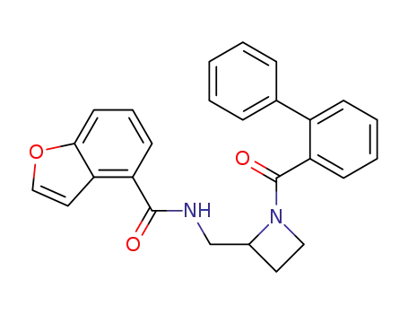 Molecular Structure of 1007873-72-4 ((2S)-Benzofuran-4-carboxylic acid [1-(biphenyl-2-carbonyl)-azetidin-2-ylmethyl]-amide)