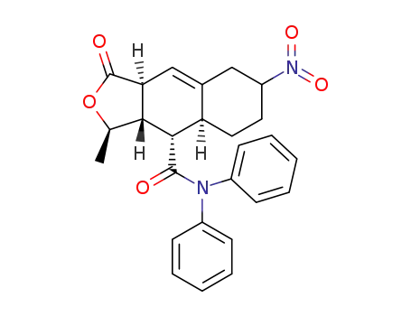 Molecular Structure of 900186-72-3 ((3R,3aS,4S,4aS,7R,9aR)-3-Methyl-7-nitro-1-oxo-N,N-diphenyl-1,3,3a,4,4a,5,6,7,8,9a-decahydronaphtho[2,3-c]furan-4-carboxamide)