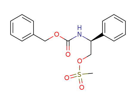 Molecular Structure of 190393-63-6 (Carbamic acid, [2-[(methylsulfonyl)oxy]-1-phenylethyl]-, phenylmethyl
ester, (S)-)