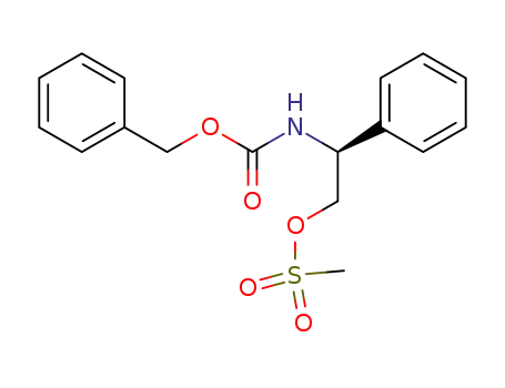 Molecular Structure of 190393-63-6 (Carbamic acid, [2-[(methylsulfonyl)oxy]-1-phenylethyl]-, phenylmethyl
ester, (S)-)