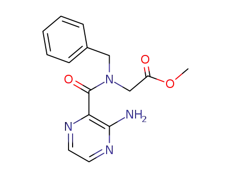Molecular Structure of 174198-32-4 (N-benzyl-N-methoxycarbonylmethyl-3-aminopyrazine-2-carboxamide)