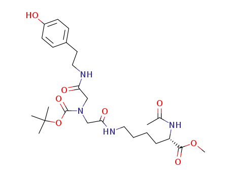 (S)-2-Acetylamino-6-[2-(tert-butoxycarbonyl-{[2-(4-hydroxy-phenyl)-ethylcarbamoyl]-methyl}-amino)-acetylamino]-hexanoic acid methyl ester