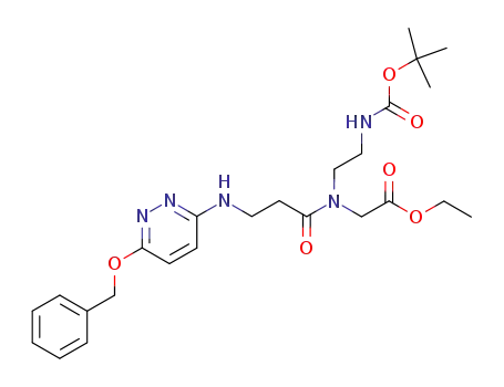 Molecular Structure of 200184-28-7 (Ethyl N-(2-Boc-aminoethyl)-N-[N'-{(3-benzyloxy)pyridazine-6-yl}-3-aminopropionyl]glycinate)