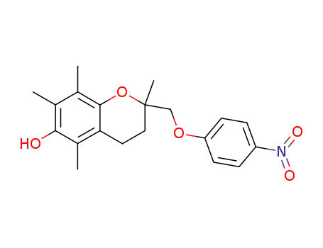 Molecular Structure of 107188-58-9 (6-Hydroxy-2,5,7,8-tetramethyl-2-<(4-nitrophenoxy)methyl>chroman)