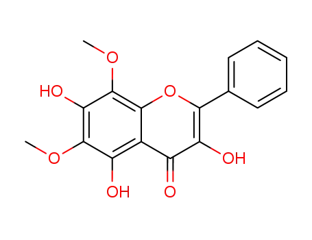 Molecular Structure of 33183-51-6 (4H-1-Benzopyran-4-one, 3,5,7-trihydroxy-6,8-dimethoxy-2-phenyl-)