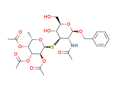 Acetic acid (2S,3S,4R,5R,6S)-4,5-diacetoxy-2-((2R,3S,4R,5R,6R)-3-acetylamino-2-benzyloxy-5-hydroxy-6-hydroxymethyl-tetrahydro-pyran-4-ylsulfanyl)-6-methyl-tetrahydro-pyran-3-yl ester