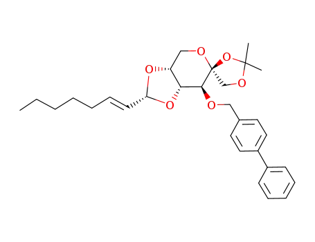 1,2-O-Isopropylidene-3-O-(p-phenylbenzyl)-4,5-O-<(1'R)-trans-2'-octen-1'-yl>-β-D-fructopyranose