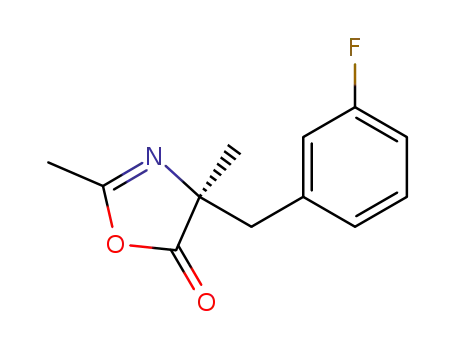 Molecular Structure of 183478-92-4 (5(4H)-Oxazolone, 4-[(3-fluorophenyl)methyl]-2,4-dimethyl-, (S)-)