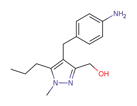 Molecular Structure of 161463-26-9 (1H-Pyrazole-3-methanol, 4-[(4-aminophenyl)methyl]-1-methyl-5-propyl-)