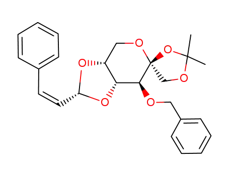 1,2-O-Isopropylidene-3-O-benzyl-4,5-O-<(1'R)-cis-3'-phenyl-2'-propen-1'-yl>-β-D-fructopyranose