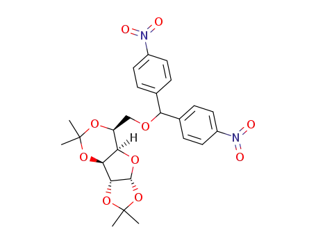 Molecular Structure of 112399-99-2 ((3aR,3bS,7S,7aR,8aR)-7-[Bis-(4-nitro-phenyl)-methoxymethyl]-2,2,5,5-tetramethyl-tetrahydro-[1,3]dioxolo[4,5]furo[3,2-d][1,3]dioxine)