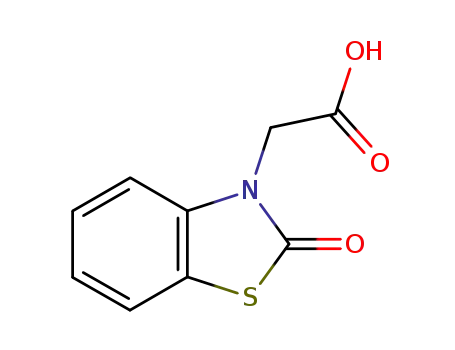 Molecular Structure of 945-03-9 ((2-OXO-1,3-BENZOTHIAZOL-3(2H)-YL)ACETIC ACID)