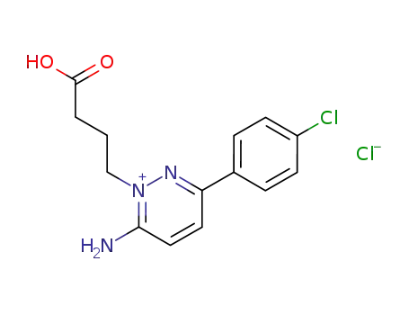 Molecular Structure of 105537-78-8 (4-[(6E)-3-(4-chlorophenyl)-6-iminopyridazin-1(6H)-yl]butanoic acid hydrochloride (1:1))