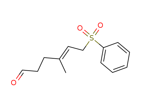 Molecular Structure of 123086-03-3 (4-Hexenal, 4-methyl-6-(phenylsulfonyl)-, (E)-)