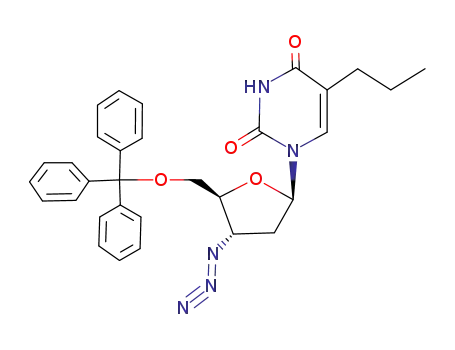 Uridine, 3'-azido-2',3'-dideoxy-5-propyl-5'-O-(triphenylmethyl)-