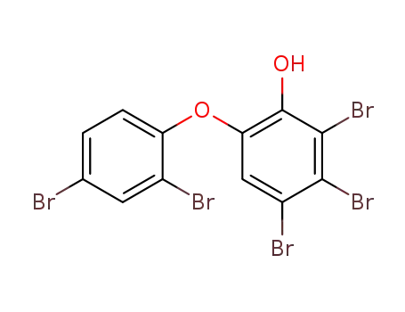 Molecular Structure of 80246-24-8 (Phenol, 2,3,4-tribromo-6-(2,4-dibromophenoxy)-)