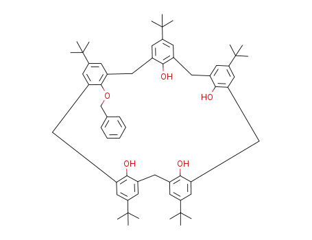 Molecular Structure of 166302-06-3 (5,11,17,23,29-penta-tert-butyl-31-n-benzoxy-32,33,34,35-tetrahydroxycalix<5>arene)