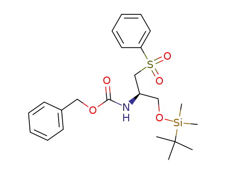 Carbamic acid,
[1-[[[(1,1-dimethylethyl)dimethylsilyl]oxy]methyl]-2-(phenylsulfonyl)ethyl]-,
phenylmethyl ester, (R)-