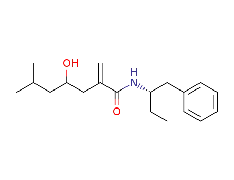 Molecular Structure of 101629-95-2 (4-Hydroxy-6-methyl-2-methylene-heptanoic acid ((S)-1-benzyl-propyl)-amide)