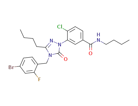Benzamide,
3-[4-[(4-bromo-2-fluorophenyl)methyl]-3-butyl-4,5-dihydro-5-oxo-1H-1,2,
4-triazol-1-yl]-N-butyl-4-chloro-