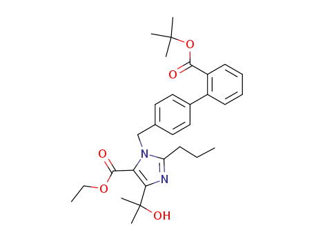 Molecular Structure of 144689-20-3 (ethyl 1-[(2'-t-butoxycarbonylbiphenyl-4-yl)methyl]-4-(1-hydroxy-1-methylethyl)-2-propylimidazole-5-carboxylate)