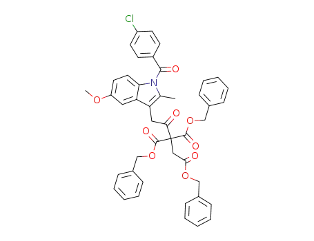 Molecular Structure of 76812-80-1 (5-<1-(4-Chlorbenzoyl)-5-methoxy-2-methylindol-3>-<3,3-di(benzyloxycarbonyl)>-laevulinsaeure-benzylester)