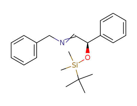 Molecular Structure of 130115-17-2 (Benzenemethanamine,
N-[(2R)-2-[[(1,1-dimethylethyl)dimethylsilyl]oxy]-2-phenylethylidene]-)