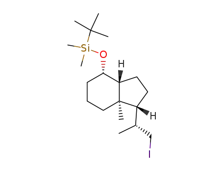 Molecular Structure of 214351-86-7 (tert-Butyl-[1-(2-iodo-1-methyl-ethyl)-7a-methyl-octahydro-inden-4-yloxy]-dimethyl-silane)