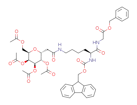 {(S)-2-(9H-Fluoren-9-ylmethoxycarbonylamino)-6-[2-((2R,3S,4R,5S,6R)-3,4,5-triacetoxy-6-acetoxymethyl-tetrahydro-pyran-2-yl)-acetylamino]-hexanoylamino}-acetic acid benzyl ester