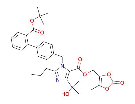 (5-methyl-2-oxo-1,3-dioxolen-4-yl)methyl 1-[(2'-t-butoxycarbonylbiphenyl-4-yl)methyl]-4-(1-hydroxy-1-methylethyl)-2-propylimidazole-5-carboxylate