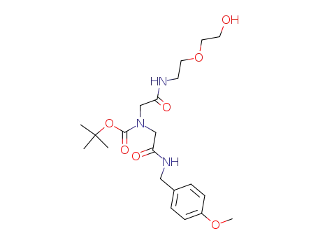 Molecular Structure of 194996-45-7 ({[2-(2-Hydroxy-ethoxy)-ethylcarbamoyl]-methyl}-[(4-methoxy-benzylcarbamoyl)-methyl]-carbamic acid tert-butyl ester)