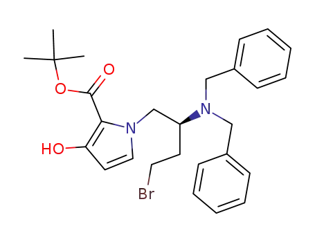 tert-butyl (S)-1-<1-<2-(N,N-dibenzylamino)-4-bromobutyl>>-3-hydroxypyrrole-2-carboxylate