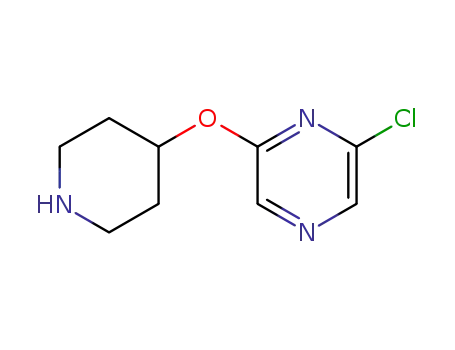 Molecular Structure of 426830-19-5 (2-CHLORO-6-(4-PIPERIDINYLOXY)PYRAZINE)