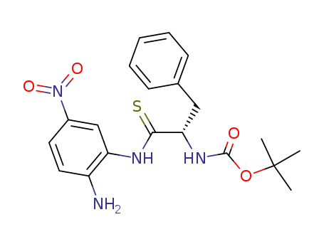 Molecular Structure of 184951-80-2 (Carbamic acid,
[2-[(2-amino-5-nitrophenyl)amino]-1-(phenylmethyl)-2-thioxoethyl]-,
1,1-dimethylethyl ester, (S)-)